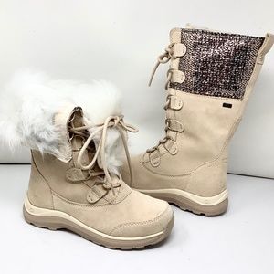 FINAL SALE UGG Atlason Frill Cream Fur Lined Waterproof Suede Boots NEW